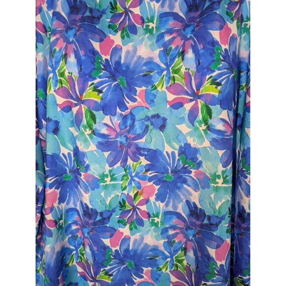 Swim 365 Swim Tee 34 Women's Blue Watercolor Floral Cross Back Built in Bra - Picture 3 of 9